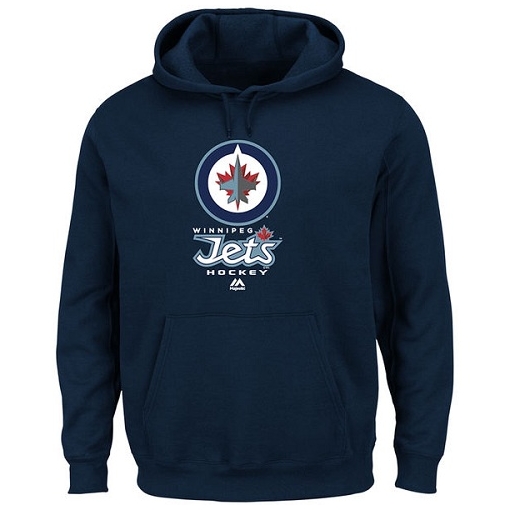 NHL Winnipeg Jets Majestic Critical Victory VIII Fleece Hoodie - Navy